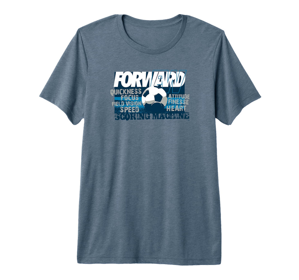 Soccer Forward Scoring Machine Tri T-Shirt - Fun Novelty Design Men Women