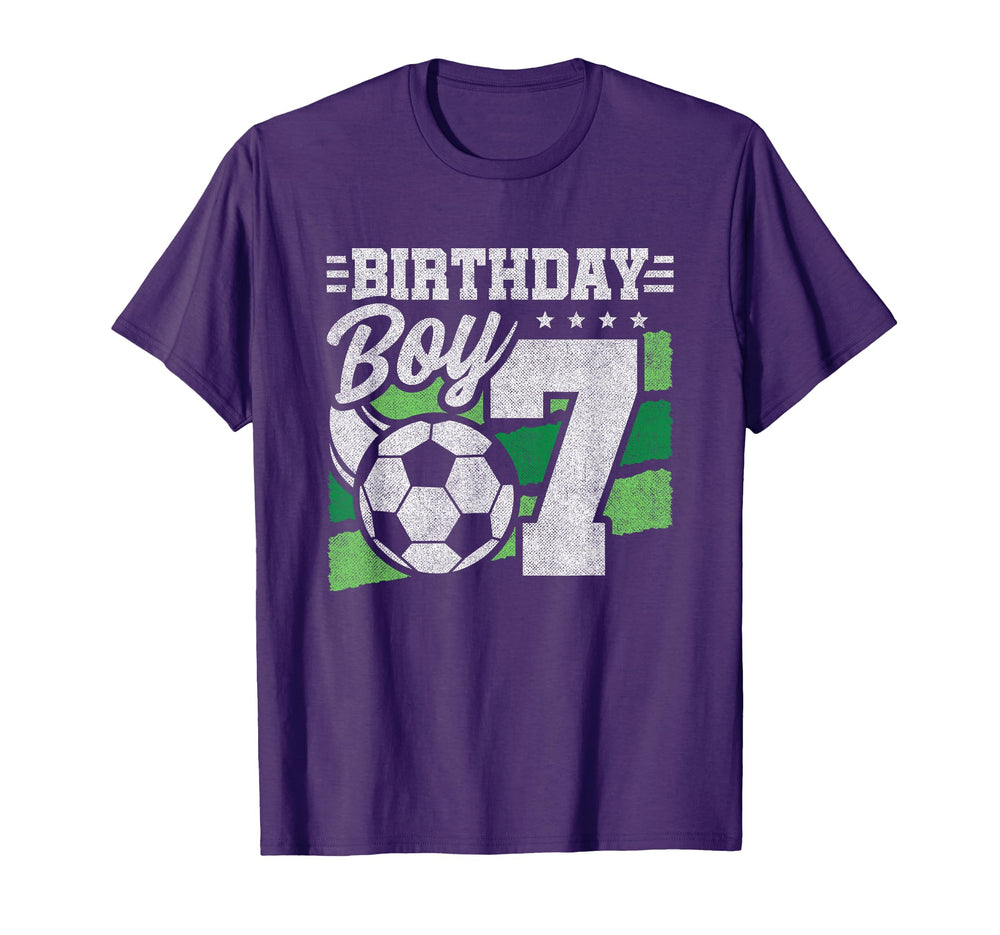7 Year Old Soccer Birthday 7Th T-Shirt - Novelty Apparel for Adults