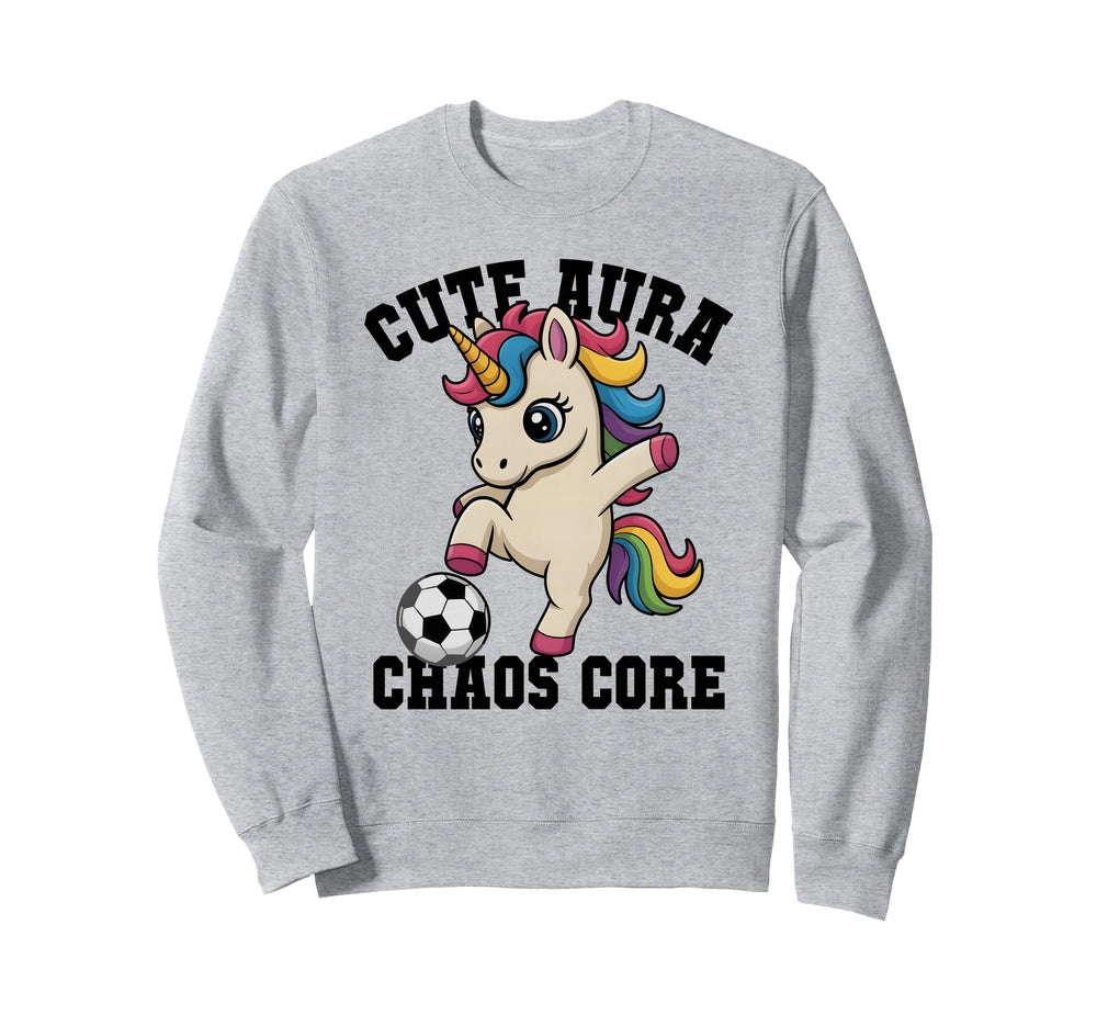 Aura Soccer Unicorn Chaos Core Sweatshirt - Minimalist Print Men Women
