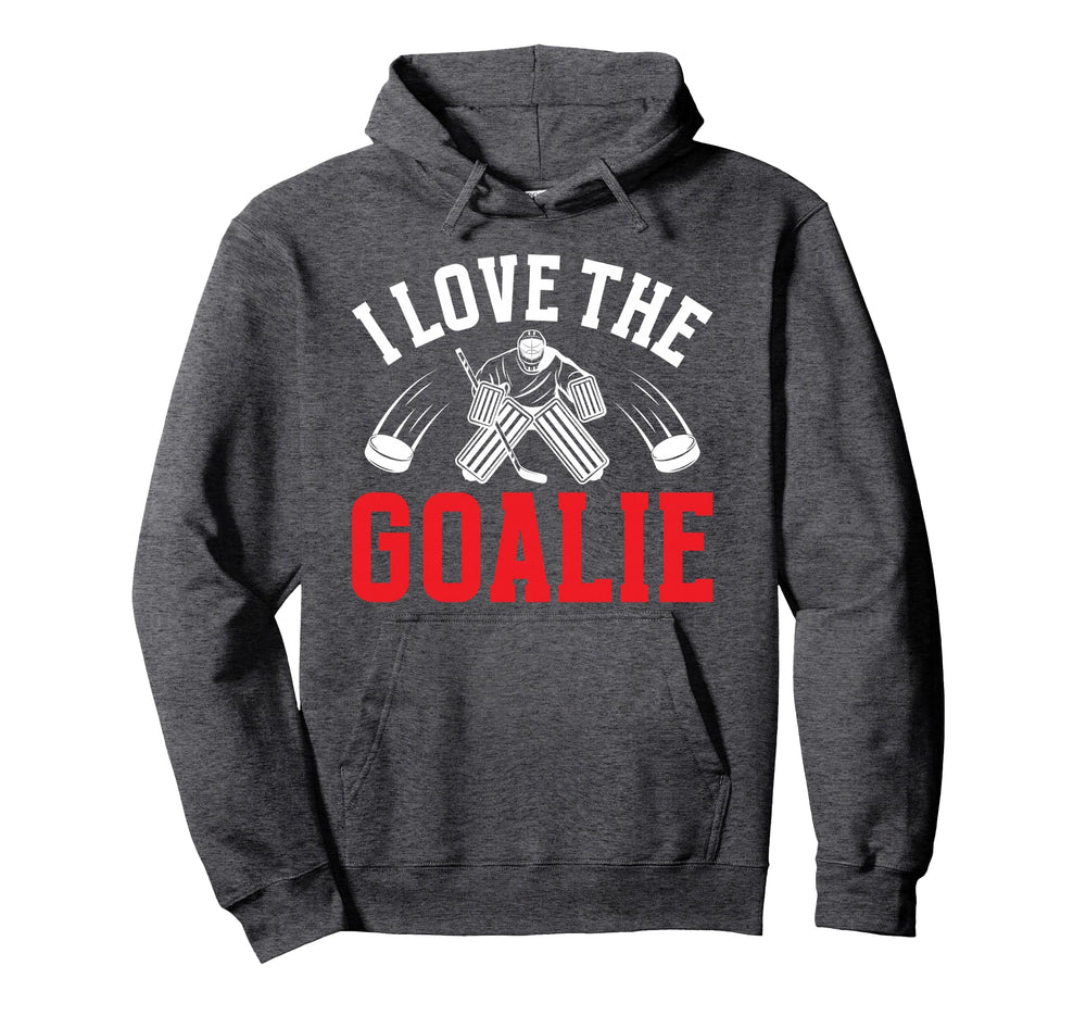 I Love Hockey Goalie Mama Hockey Hoodie - Minimalist Print for Adults