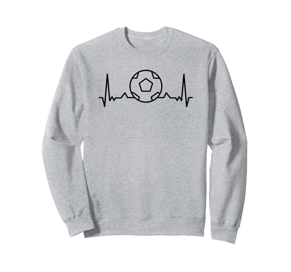 Soccer Heartbeat Funny Soccer Sports Sweatshirt - Graphic Print Unisex