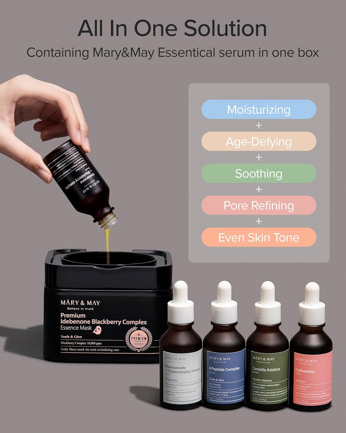 Mary & May Premium Idebenone Blackberry Complex Essence Mask - Snipetell
