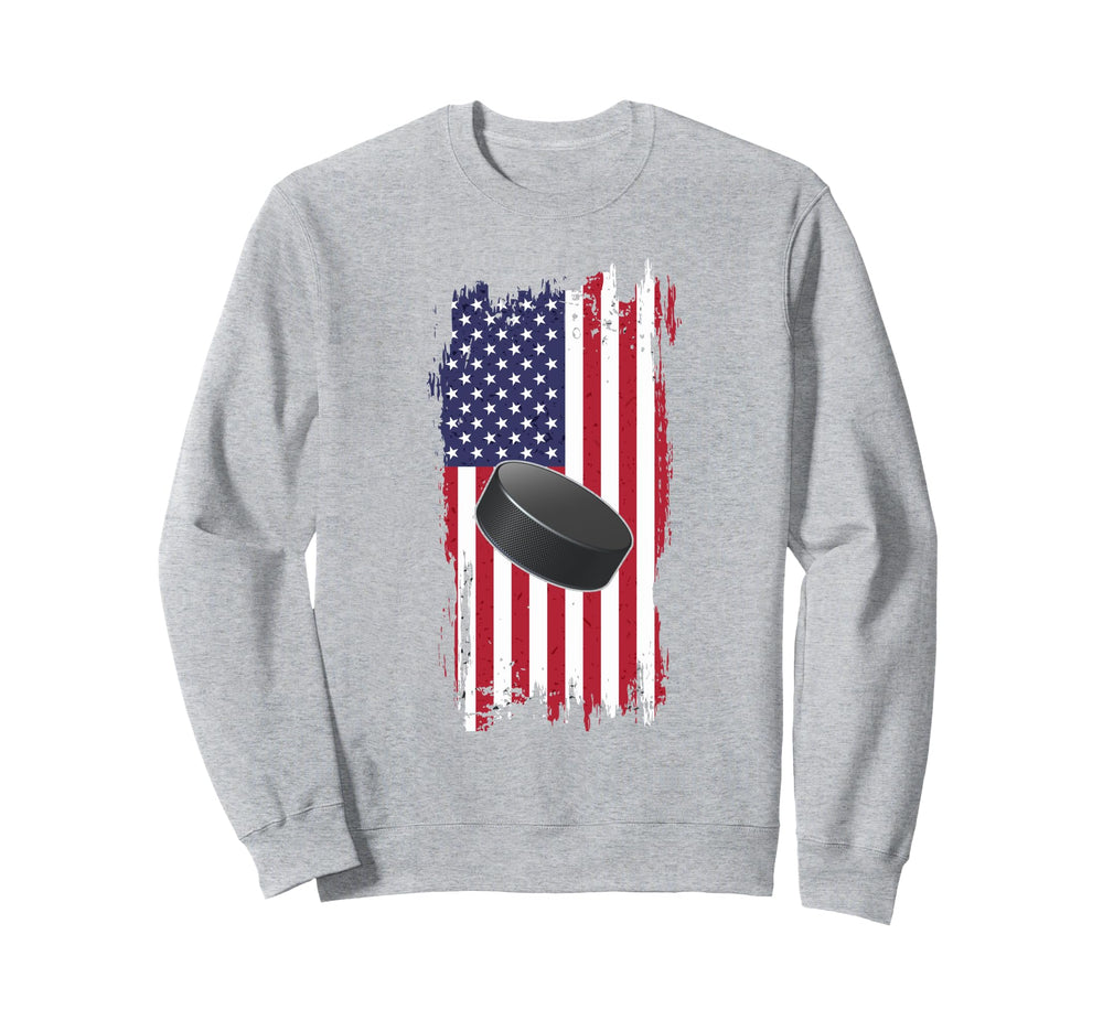 Patriotic Ice Hockey Snow Sports Sweatshirt - Novelty Apparel for Adults