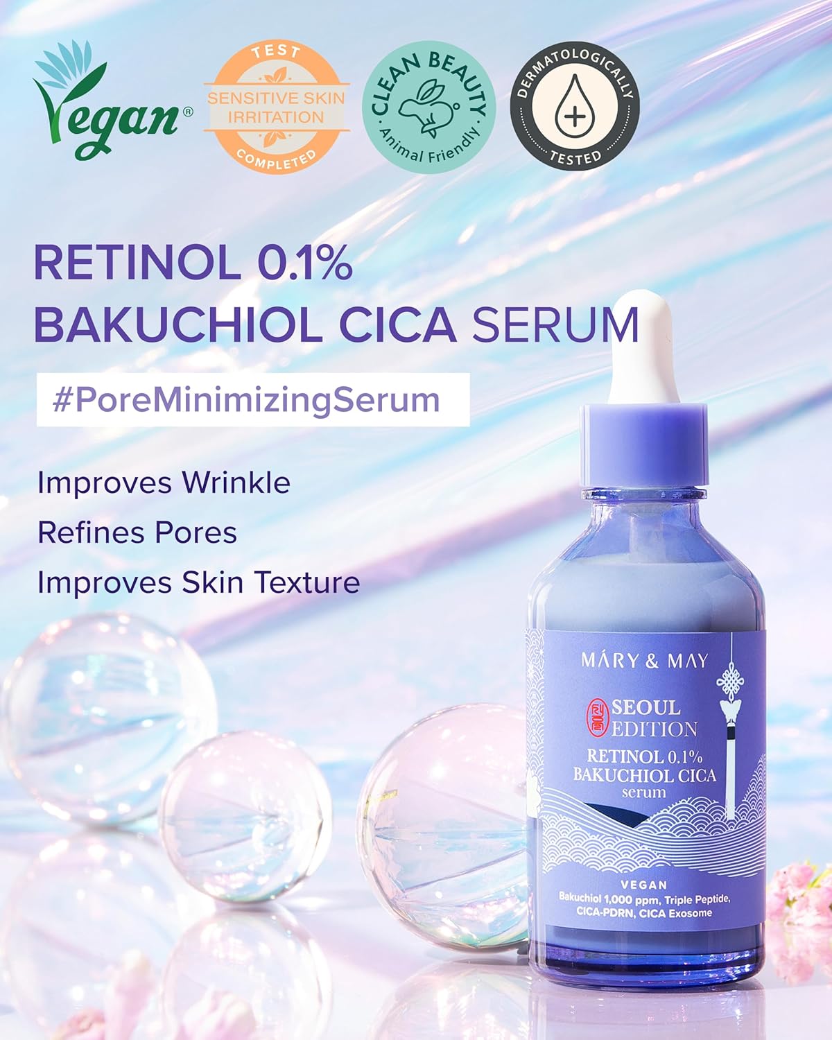 Mary & May Vegan Retinol 0.1% Bakuchiol Cica Serum - Snipetell