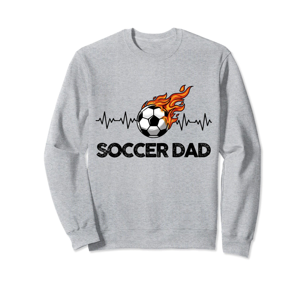 Heartbeat Soccer Dad Exercise Lover Sweatshirt - Unique Graphic Men Women