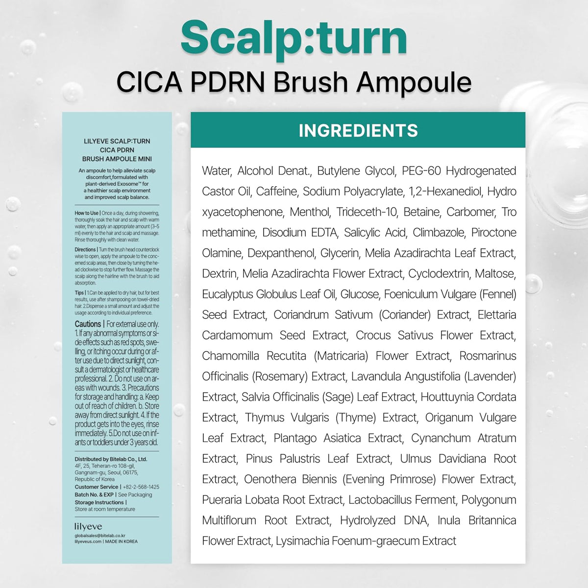 Lilyeve Scalp:Turn CICA PDRN Brush Ampoule - Snipetell