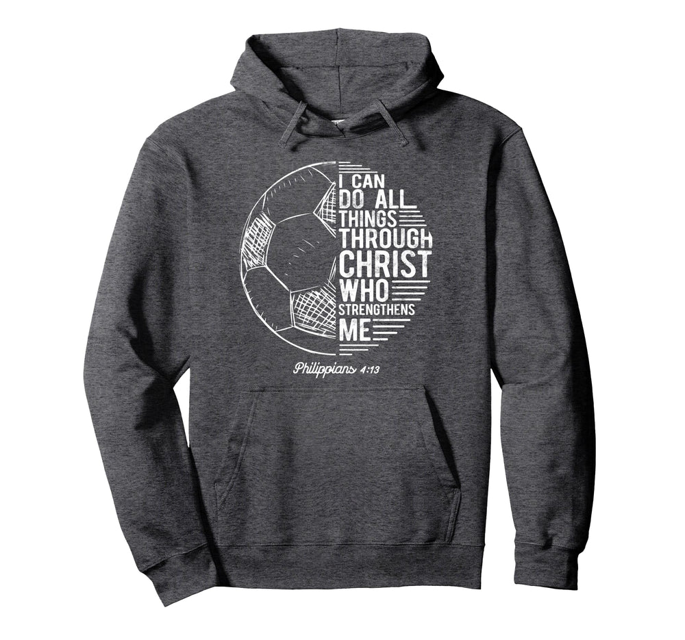 Christian Soccer I Can Do All Things Hoodie - Graphic Print for Adults