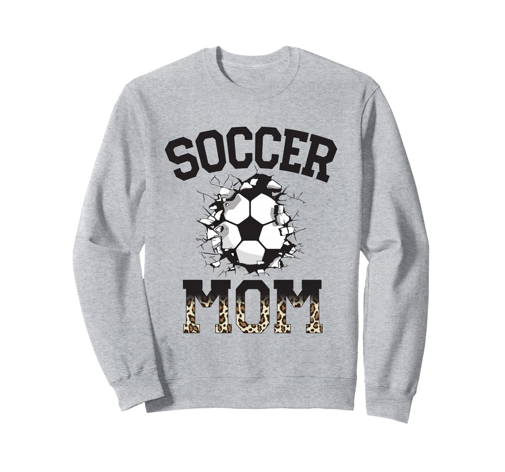 Womens Soccer Leopard Mom Soccer Sweatshirt - Minimalist Print Men Women