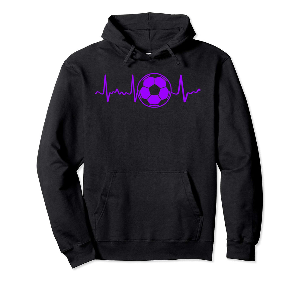 Soccer Players Purple Soccer Ball Hoodie - Trendy Graphic for Adults