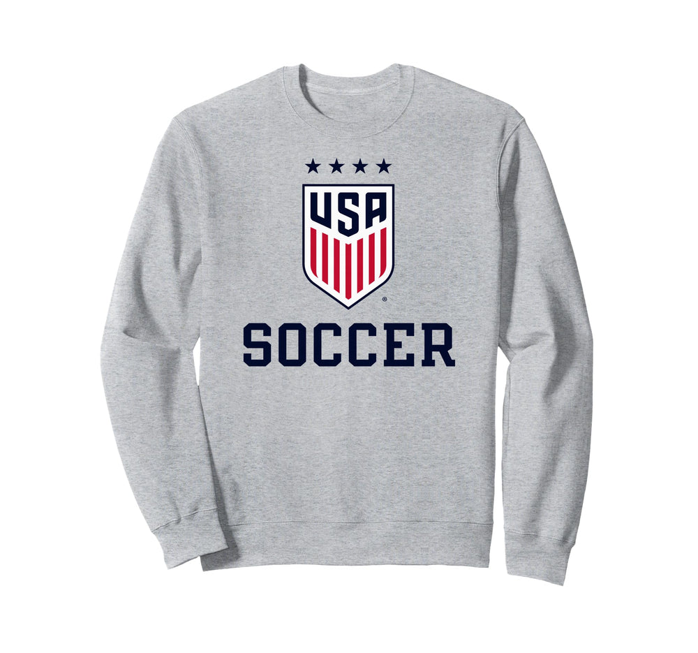 United States Soccer Icon Gray Uswnt Sweatshirt - Graphic Print Men Women