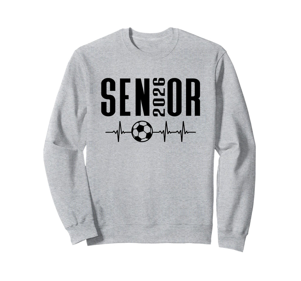 Senior 2026 Soccer Heartbeat Sweatshirt - Custom Art Print for Adults