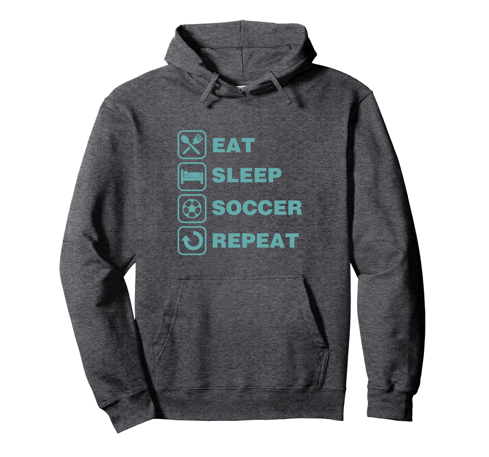 Eat Sleep Soccer Repeat Funny Trendy Icon Hoodie - Trendy Graphic Unisex