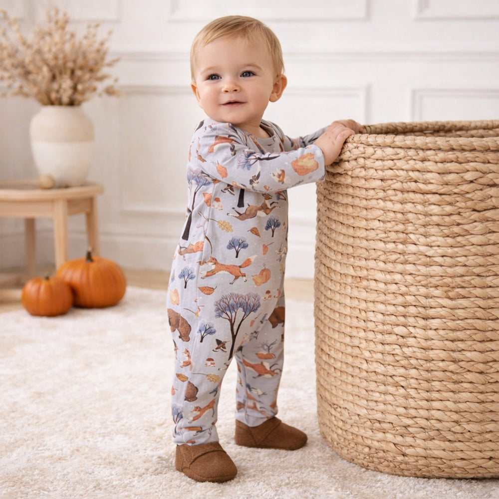 Forest Frolic Baby Romper - Soft Bamboo Fall Outfit Tesa Babe