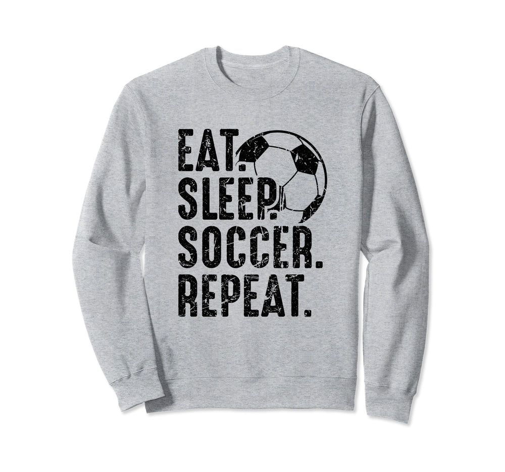 Eat Sleep Soccer Repeat Distressed Sweatshirt - Custom Art Print for Adults