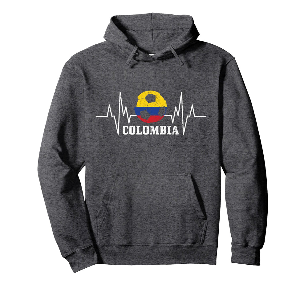 Colombia Heartbeat Colombian Flag Hoodie - Fun Novelty Design Men Women