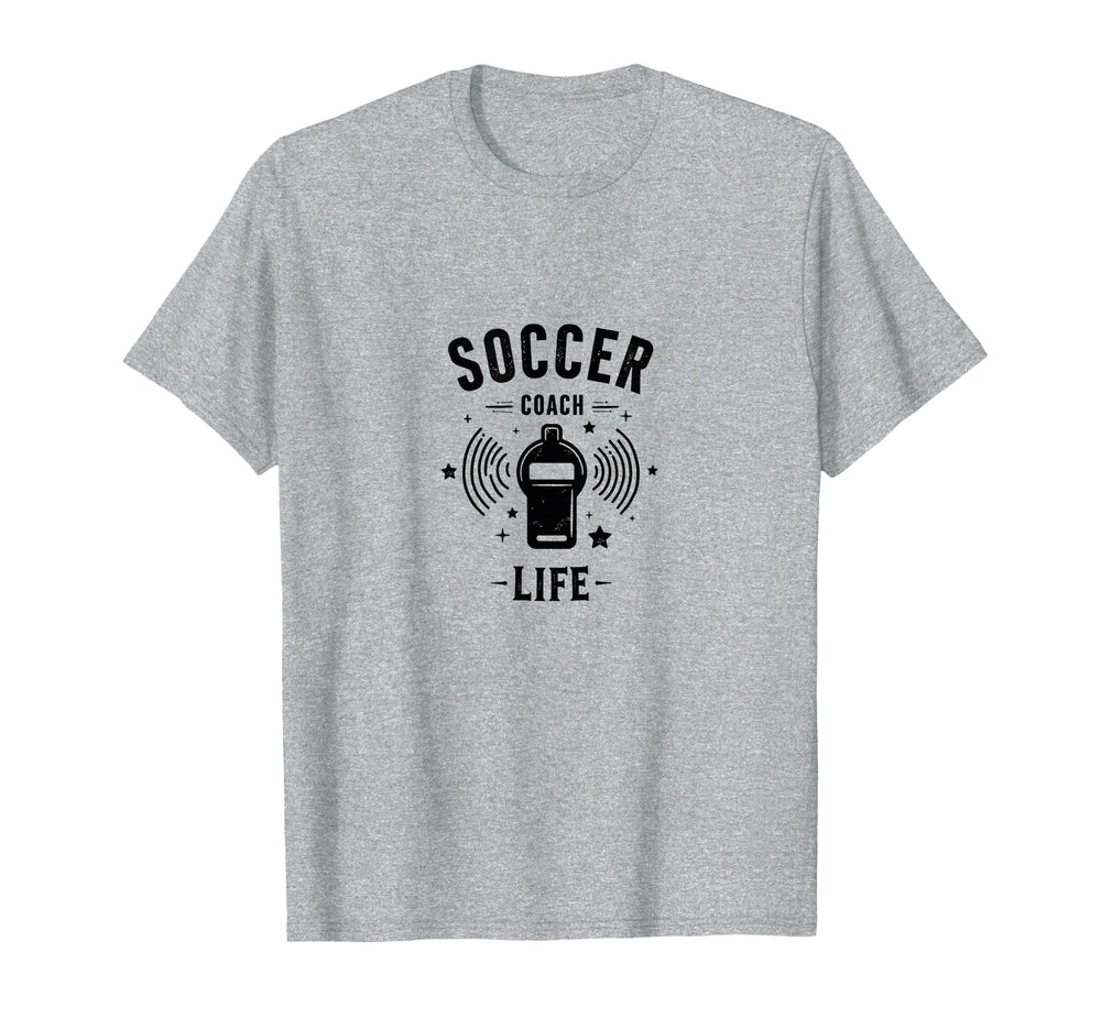 Soccer Coach Life Whistle Blowing T-Shirt - Graphic Print for Adults