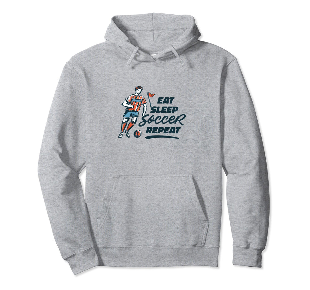 Eat Sleep Soccer Repeat Funny Soccer Hoodie - Aesthetic Graphic Men Women