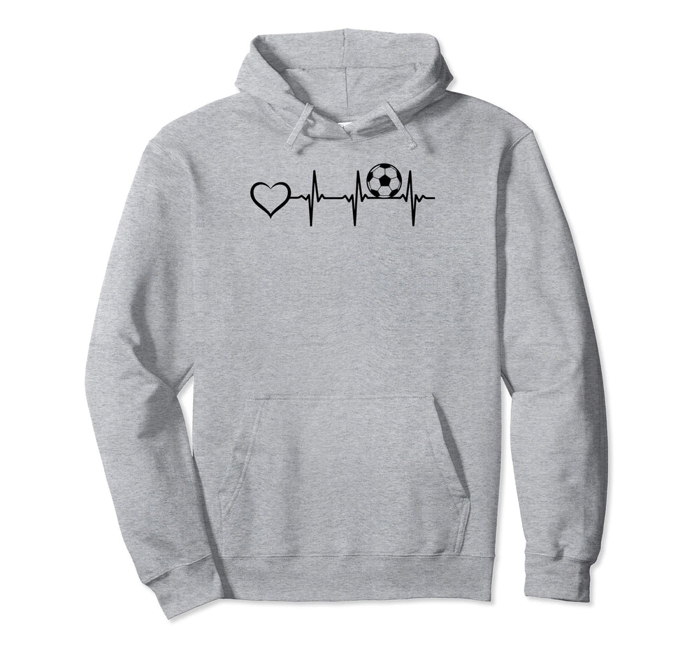 Soccer Heartbeat Heart Soccer Ball Hoodie - Minimalist Print Men Women