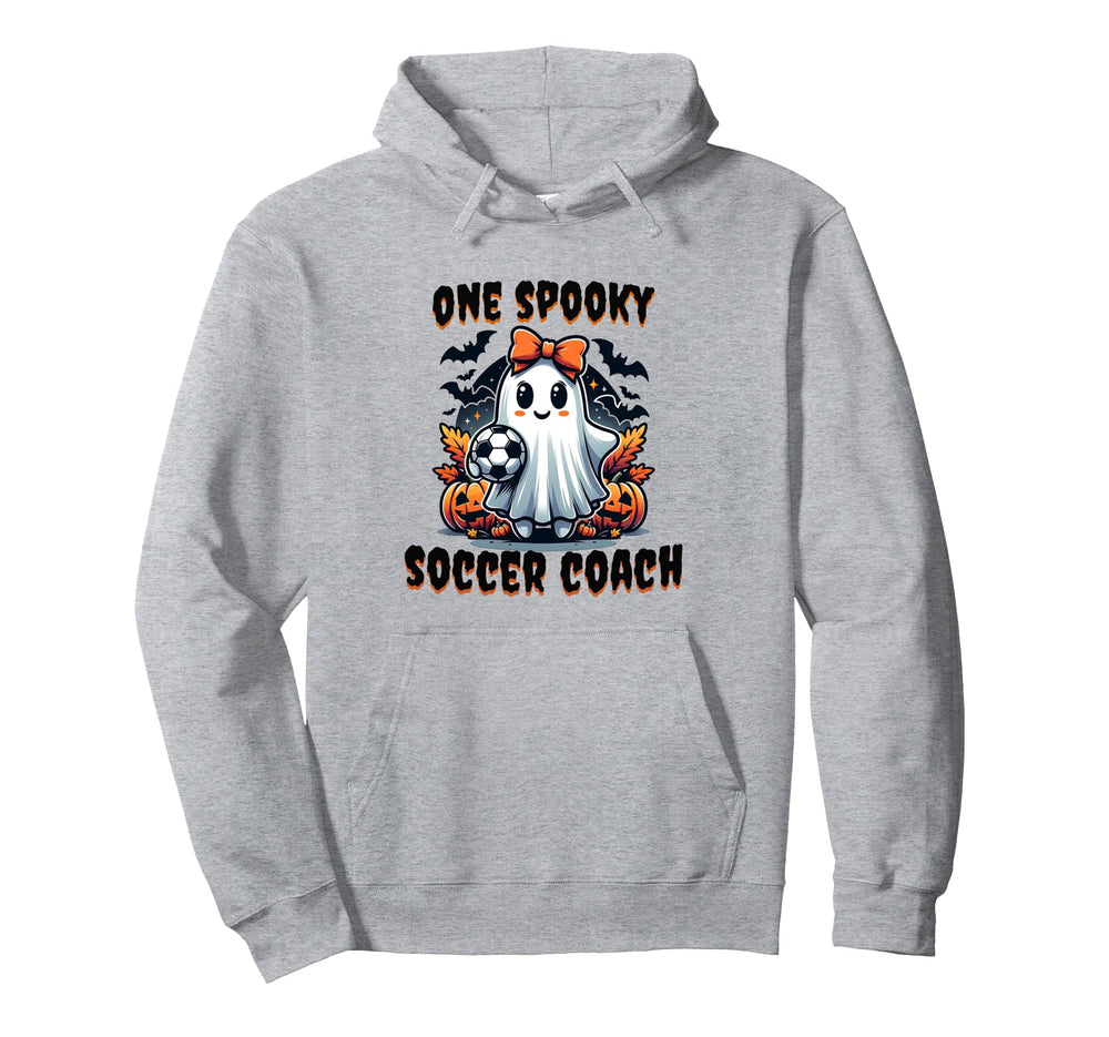 One Spooky Soccer Coach Halloween Hoodie - Minimalist Print for Adults