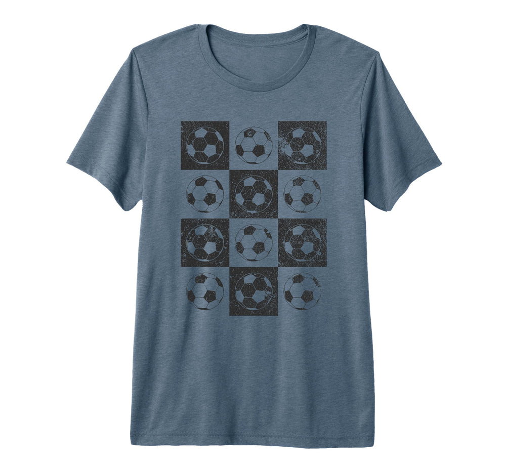 Checkerboard Checkered Soccer Lover Tri T-Shirt - Trendy Graphic Unisex