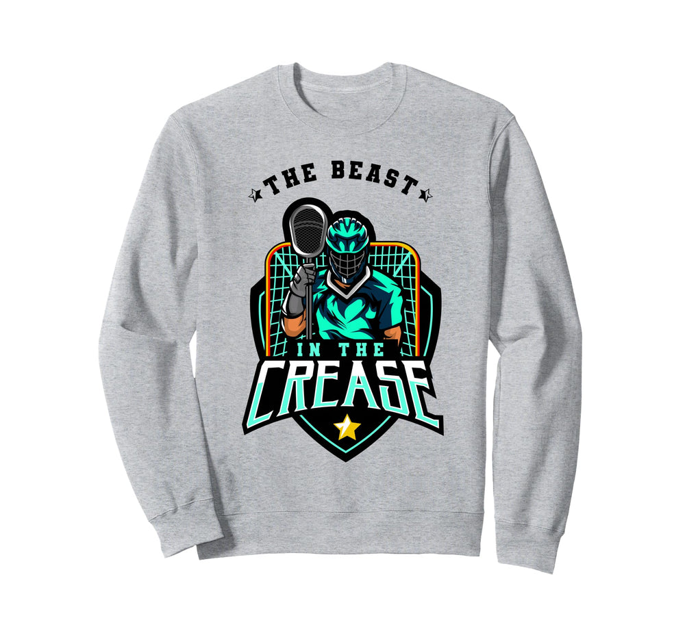 Beast Crease Lacrosse Goalkeeper Sweatshirt - Aesthetic Graphic for Adults