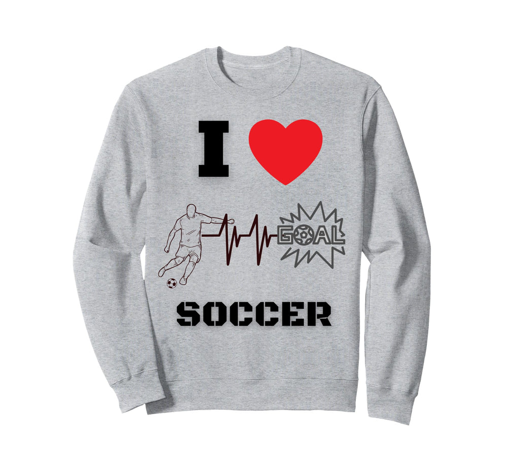 I Love Soccer Heartbeat Ekg Sweatshirt - Fun Novelty Design for Adults