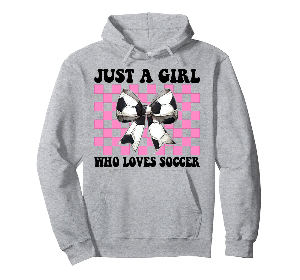 Just Who Loves Soccer Coquette Bow Hoodie - Graphic Print Men Women