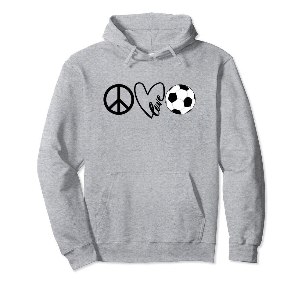 Peace Love Soccer Shirts Coaches Parents Hoodie - Minimalist Print Unisex