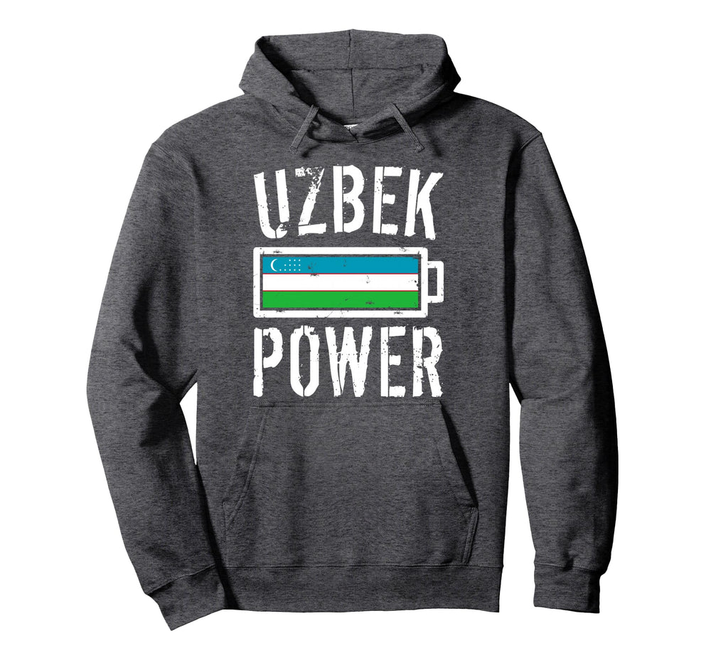 Uzbekistan Flag Uzbek Power Battery Hoodie - Fun Novelty Design for Adults