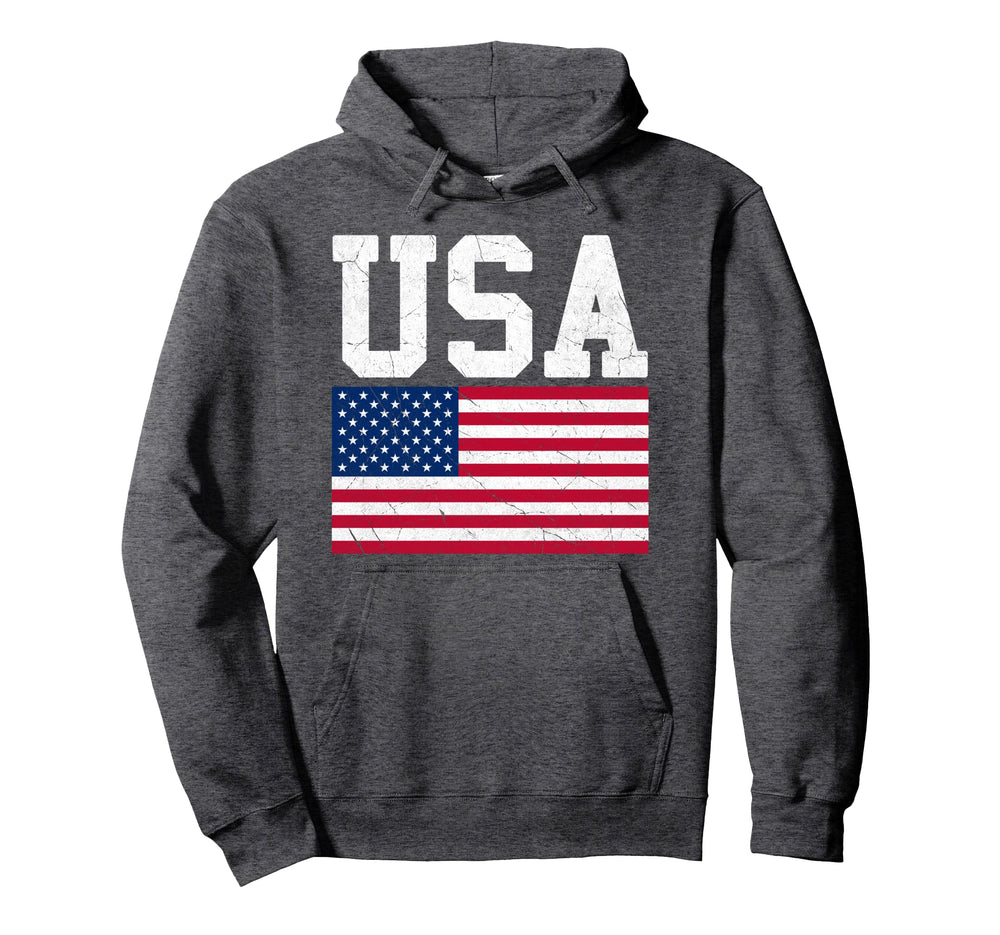 American Flag Usa Patriotic July 4Th Us Hoodie - Minimalist Print Men Women