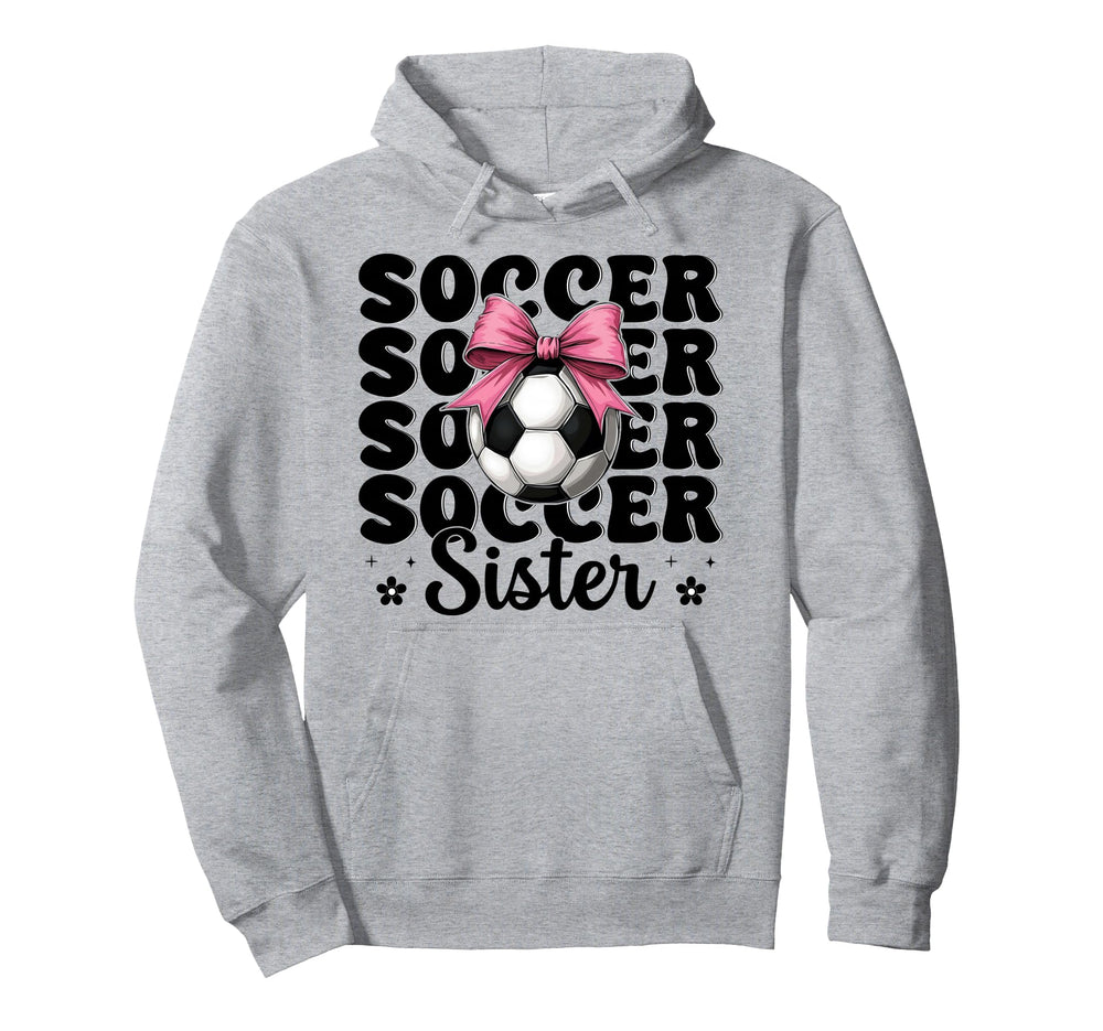 Soccer Sister Soccer Coquette Bow Hoodie - Streetwear Style Men Women