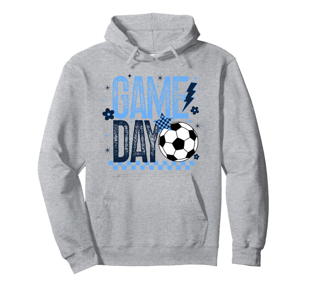 Game Day Soccer Season Light Blue Hoodie - Fun Novelty Design Men Women