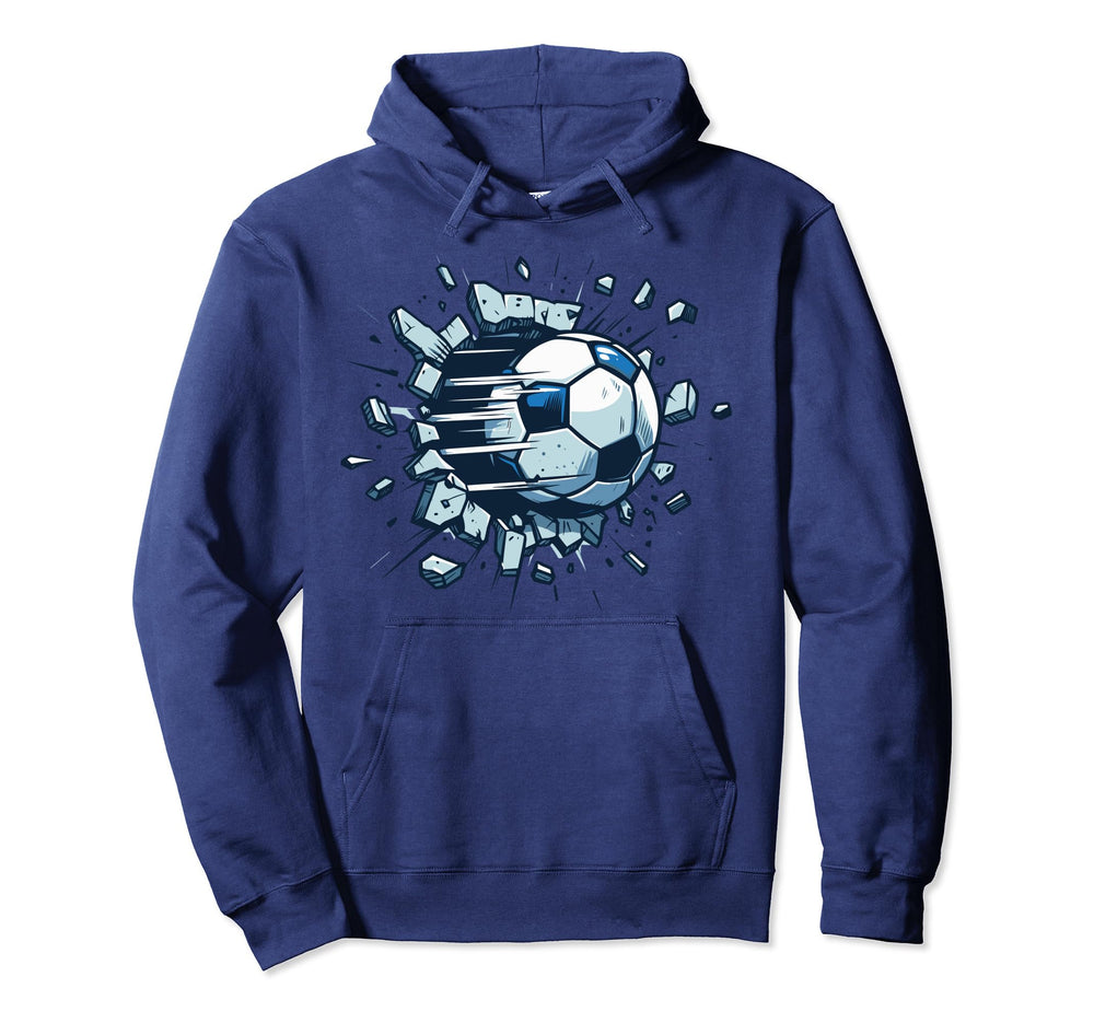 Soccer Ball Break Wall Soccer Sport Hoodie - Unique Graphic for Adults