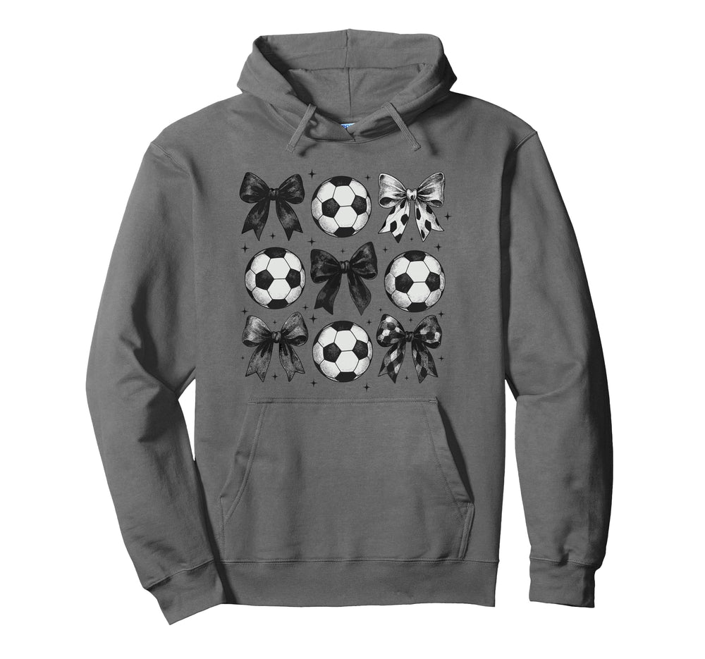 Soccer Coquette Bow Funny Soccer Bow Hoodie - Aesthetic Graphic Unisex