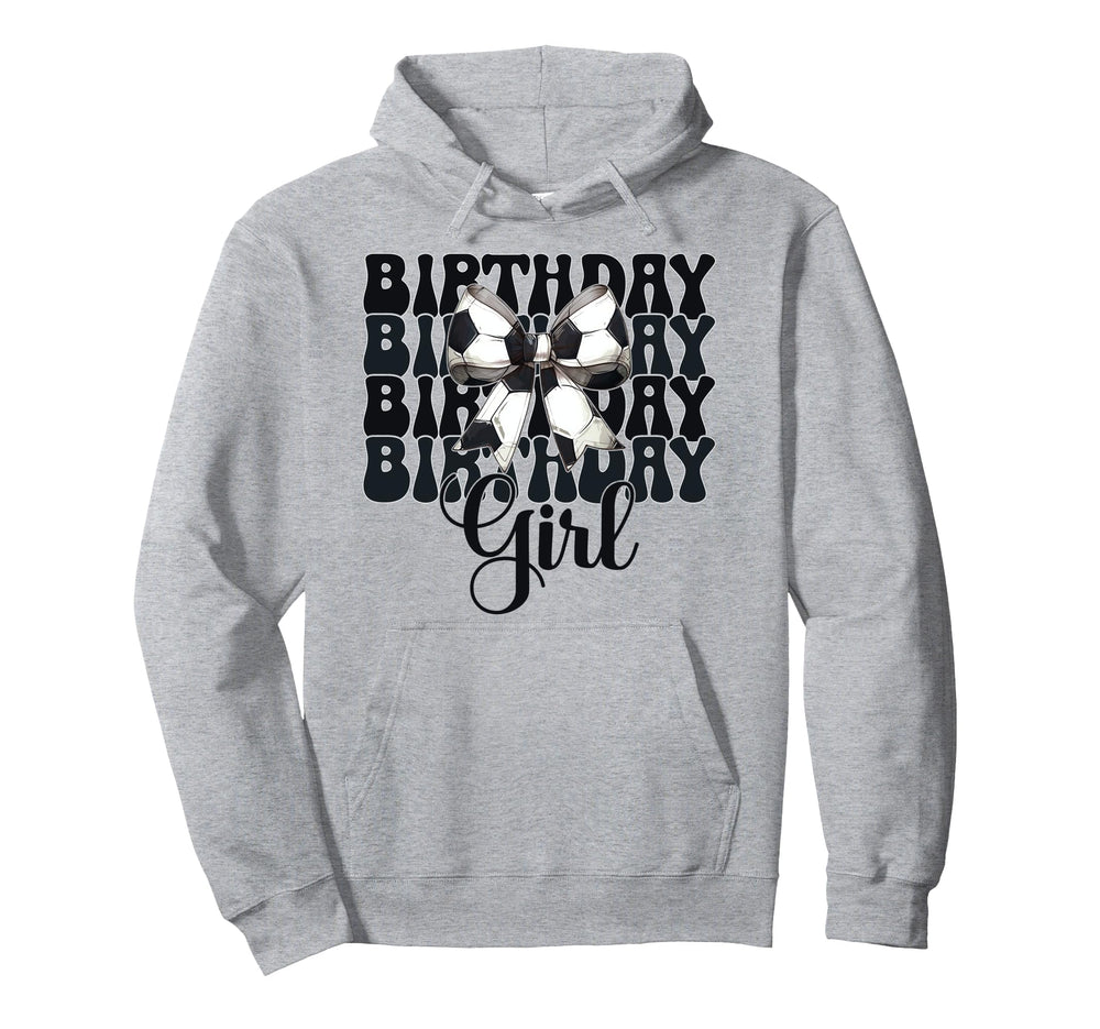 Birthday Soccer Coquette Bow Hoodie - Minimalist Print for Adults