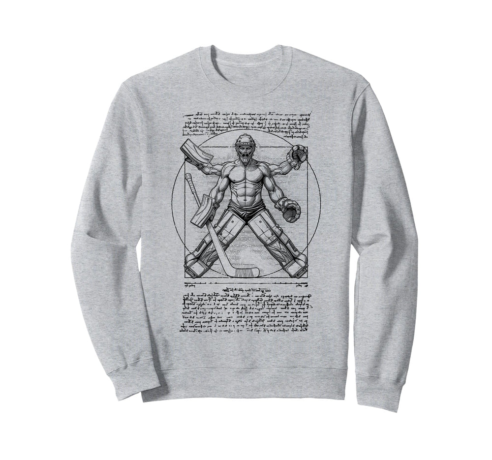 Ice Hockey Goalie Goalkeeper Vitruvian Sweatshirt - Trendy Graphic Unisex