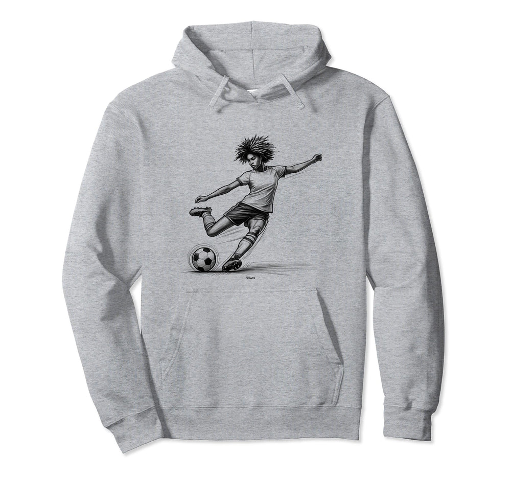 Female Soccer Player Powerful Kicking Hoodie - Aesthetic Graphic Unisex