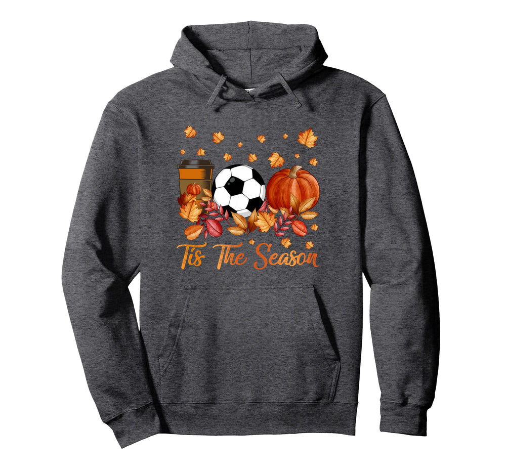 Tis Season Soccer Pumpkin Autumn Hoodie - Casual Everyday Wear Men Women
