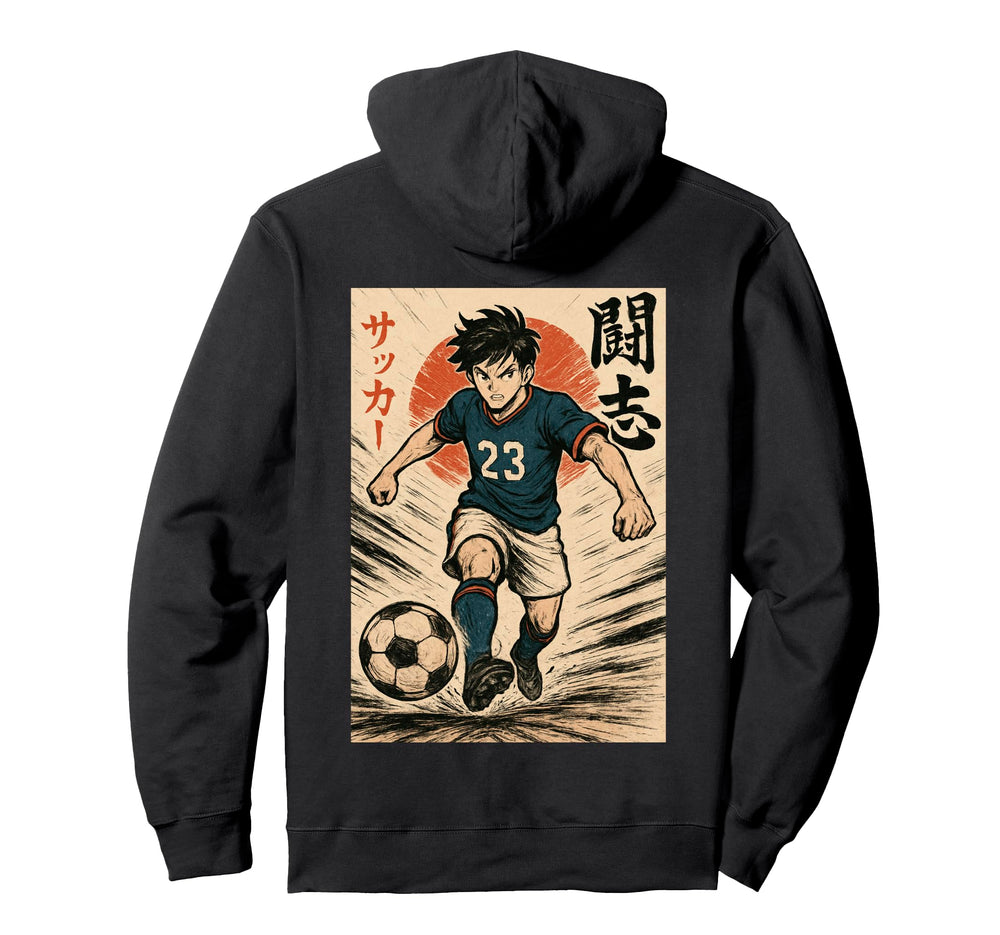 Manga Soccer Striker Football Player Hoodie - Unique Graphic Unisex