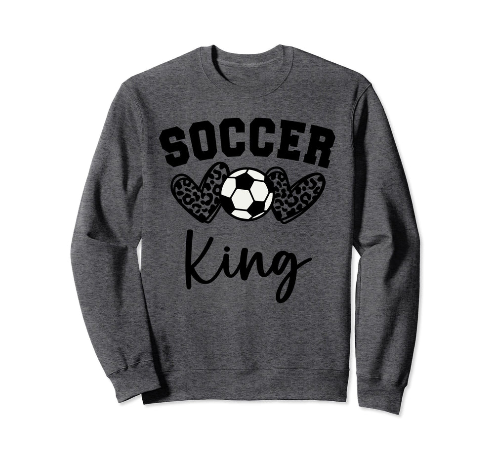 Soccer King Matching Family Soccer Sweatshirt - Trendy Graphic for Adults