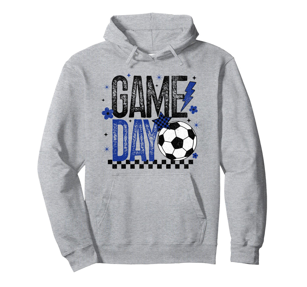 Game Day Soccer Season Checkered Hoodie - Fun Novelty Design Men Women