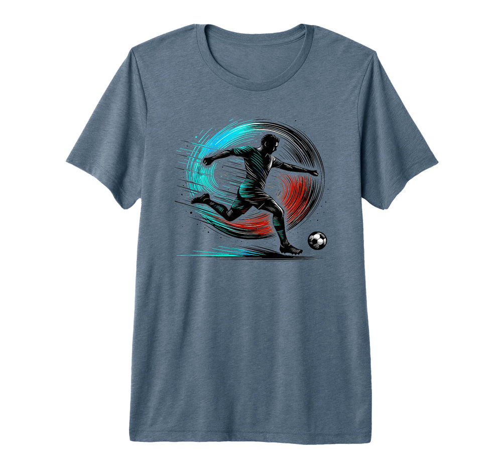 Powerful Soccer Kick Male Athletes And T-Shirt - Graphic Print Men Women