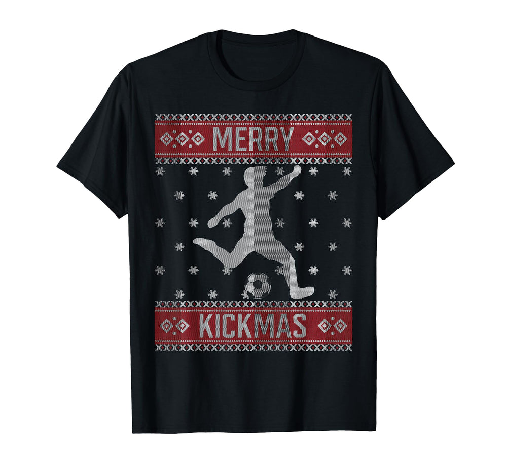 Soccer Merry Kickmas Ball Sport Player T-Shirt - Graphic Print for Adults