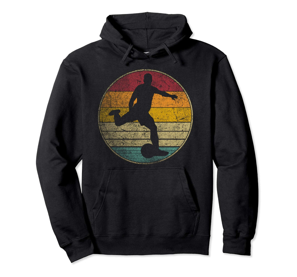 Soccer Distressed Silhouette Hoodie - Graphic Print Unisex