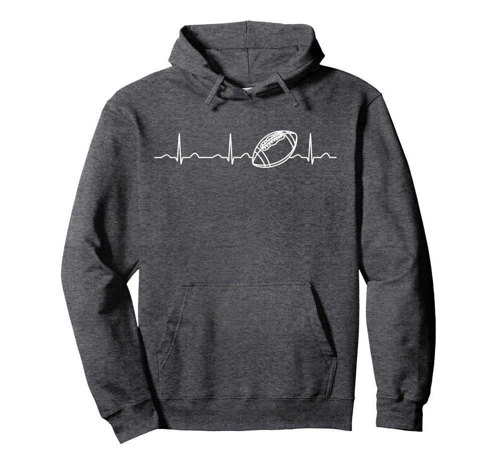 Funny Football Ball Heartbeat Fan Hoodie - Novelty Apparel Men Women