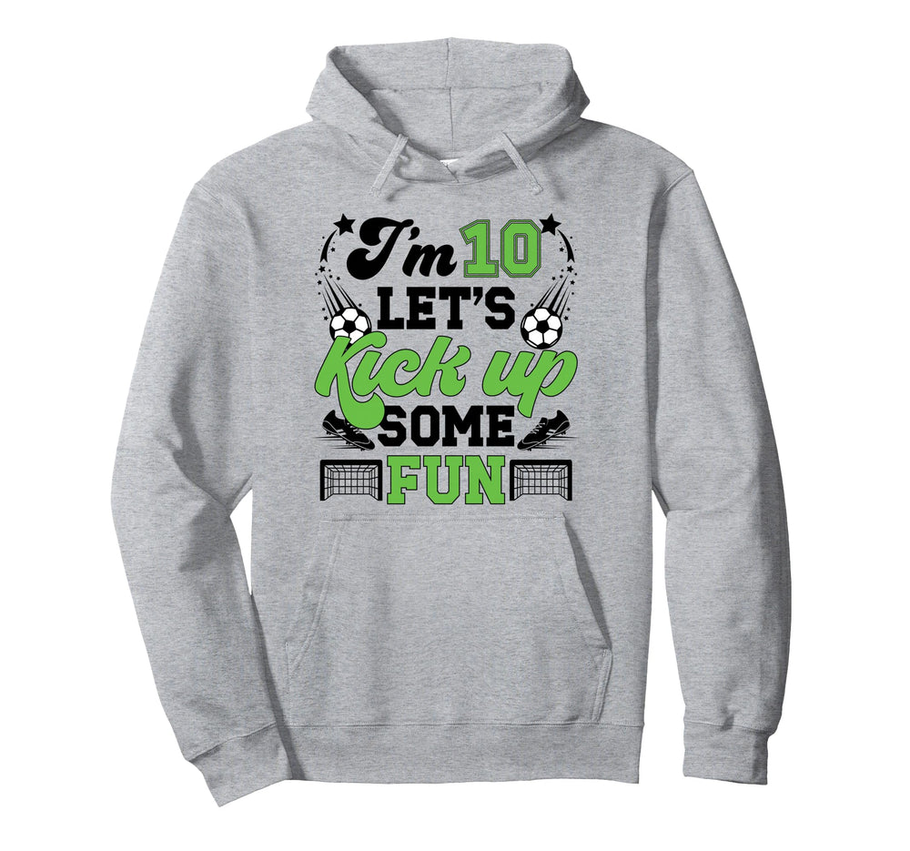 10Th Birthday Soccer Ten Year Old Soccer Hoodie - Unique Graphic Unisex