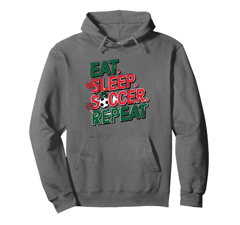 Eat Sleep Soccer Repeat Soccer Player Hoodie - Graphic Print for Adults
