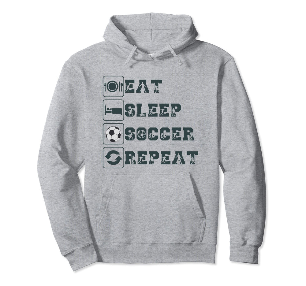 Eat Sleep Soccer Repeat Futbol Sports Hoodie - Minimalist Print Unisex