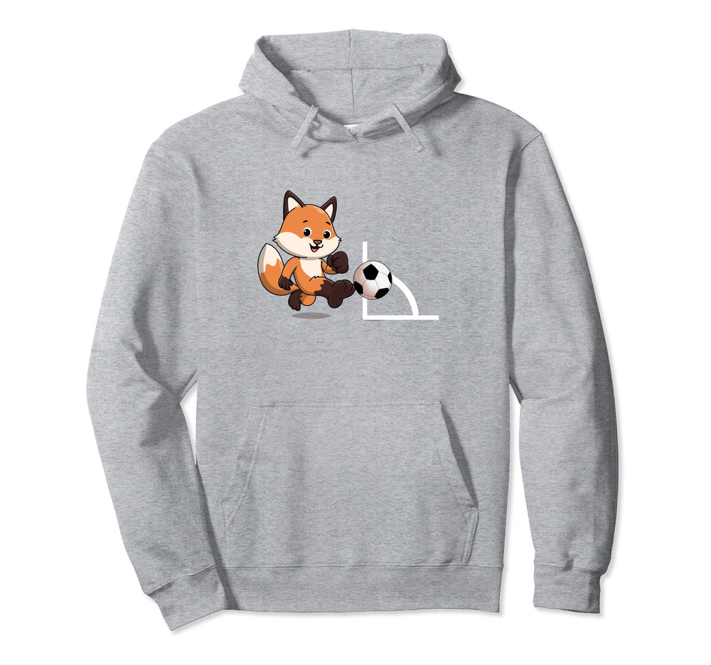 Funny Soccer Fox Player Offense Corner Hoodie - Graphic Print for Adults