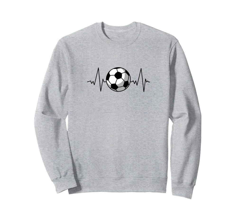 Football Heartbeat Soccer Lover Sweatshirt - Novelty Apparel for Adults